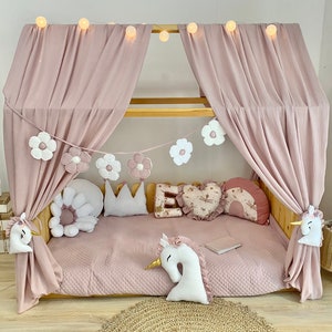 kids bed canopy, house bed canopy, bed curtains