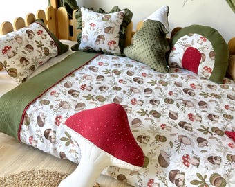 Muslin Kids Duvet Cover Set: 100% Cotton Toddler Bedding (135x200/50x80cm)