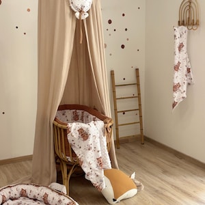 Boho style crib canopy , White muslin canopy , Crib Canopy , Nursery room canopy , Kids room canopy , Tent canopy
