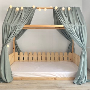 Muslin Canopy | Toddler Bed Canopy | Playroom Decor | Reading Nook Canopy | Mint Bed Canopy | Baby Bed Canopy | Kids Bed Tent