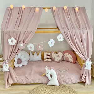 Muslin Canopy | Toddler Bed Canopy | Playroom Decor | Reading Nook Canopy | Princess Bed Canopy | Baby Bed Canopy | Kids Bed Tent