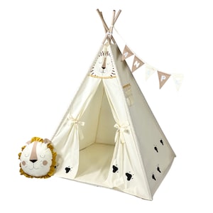 Tipi Abdeckung Löwe Thema, Kinderzeltüberzug Handbemalter Löwe, Abdeckung für Zelt