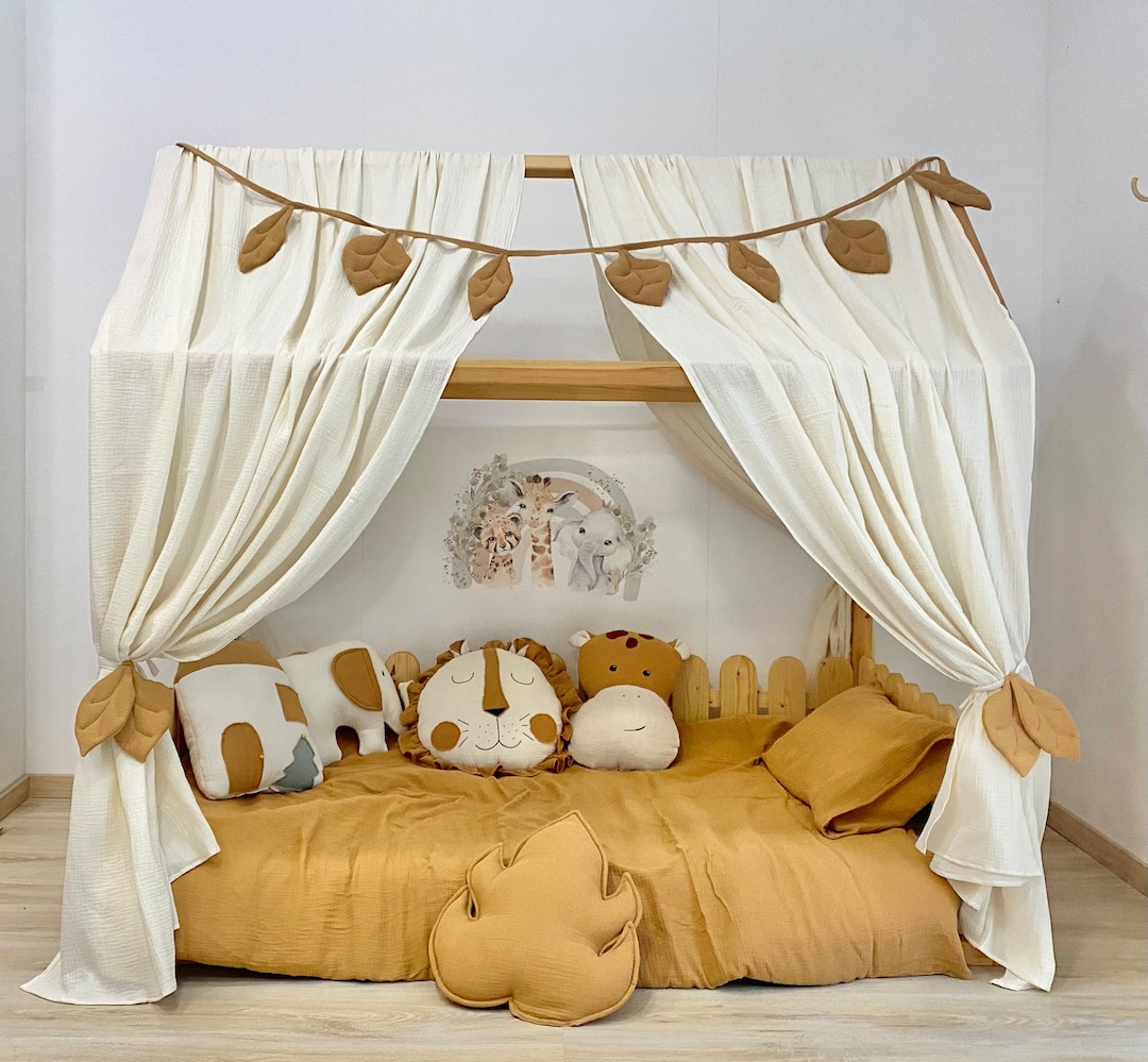 Muslin Canopy | Toddler Bed Canopy | Playroom Decor | Reading Nook ...