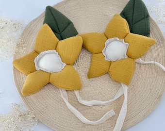 Alzapaños de muselina con flores para cortinas: decoración para guarderías y salas de juegos
