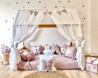 Muslin Bed Canopy: Kids Reading Nook, Playroom Decor