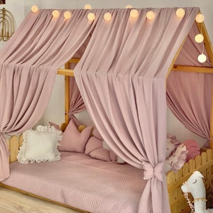 Muslin Canopy | Toddler Bed Canopy | Playroom Decor | Reading Nook Canopy | Princess Bed Canopy | Baby Bed Canopy | Kids Bed Curtains