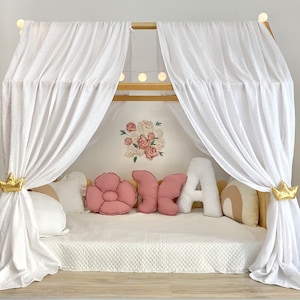 Muslin Canopy | Toddler Bed Canopy | Playroom Decor | Reading Nook Canopy | Princess Bed Canopy | Baby Bed Canopy | Kids Bed Tent