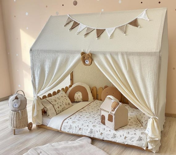 Muslin Canopy | Toddler Bed Canopy | Reading Nook Canopy | Playroom Tent | Toddler Bed Canopy | Baby Nursery Canopy | Kids Bed Tent