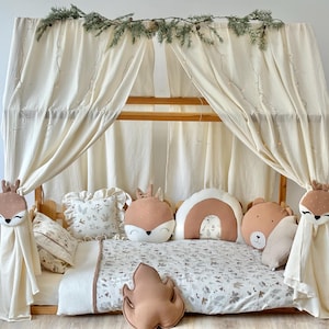 Muslin Canopy | Toddler Bed Canopy | Playroom Decor | Reading Nook Canopy | Deer Bed Canopy | Baby Bed Canopy | Kids Bed Tent