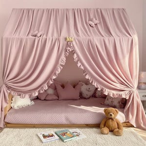 Handmade Muslin Bed Canopy: Cotton Reading Nook Decor