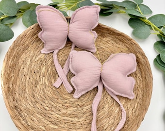 Muslin Butterfly Curtain Ties: Handmade Nursery Decor