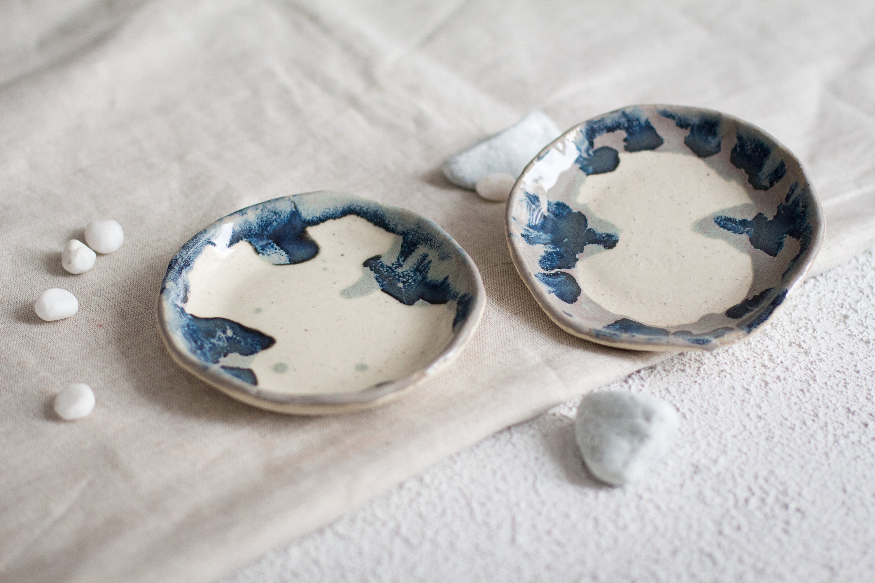Set of 2 Handmade ceramic jewelry dishes Etsy