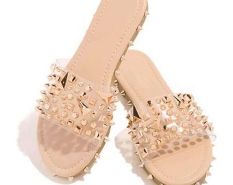 clear sandals with gems