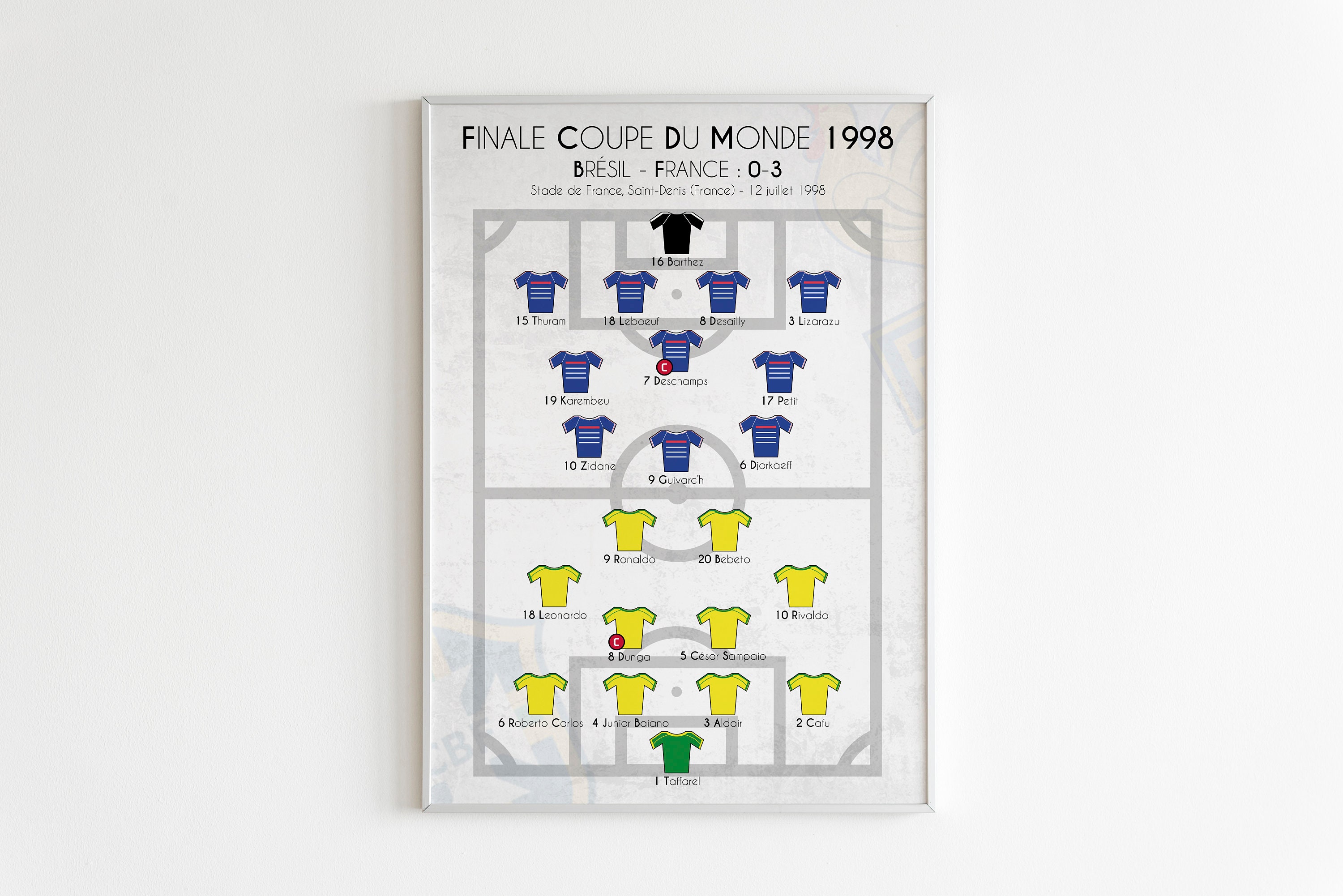 Affiche Finale Coupe Du Monde de Football 1998 Bresil - France