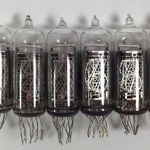 Lot of 6 pcs IN-14 (ИН-14) large nixie tubes for clock, used, tested 100%.