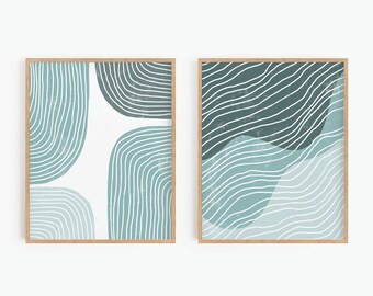Abstract Art Prints, Printable Wall Art, Gallery Wall Set Of 2 Prints, Boho Wall Decor, Digital Print, Aesthetic Wall Art, Instant Download