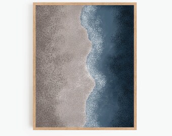 Abstract Landscape Printable Wall Art, Ocean Waves Print, Boho Beach Print, Beach House Decor, Abstract Art Print, Instant Download Art