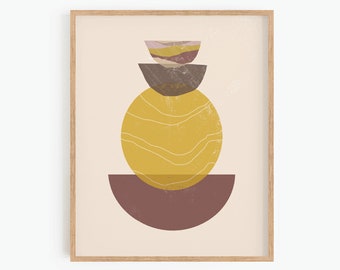 Mid Century Modern, Abstract Art Print, Boho Home Decor, Printable Wall Art, Minimalist Print, Digital Print, Instant Download