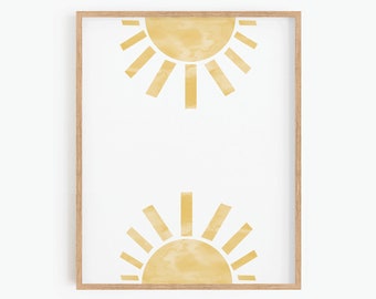Abstract Sun Printable Wall Art Digital Print Neutral Wall Art Boho Decor Abstract Sunburst Art Print Instant Download Minimalist Print