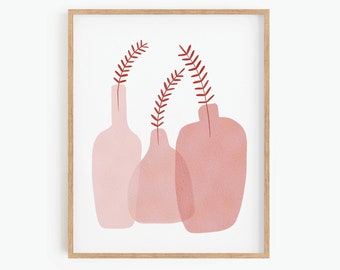 Abstract Desert Still Life, Printable Wall Art, Boho Art Print, Blush Pink Wall Art, Modern Botanical Print, Instant Download Art