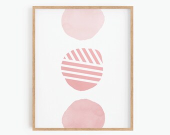 Geometric Printable Wall Art, Digital Print, Blush Pink Art, Boho Decor, Abstract Art Print, Instant Download, Minimalist Print, Modern Art