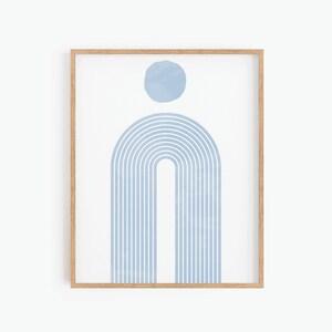 Blue Rainbow, Printable Wall Art, Boho Nursery Decor, Abstract Art Print, Instant Download Art, Minimalist Print, Digital Print