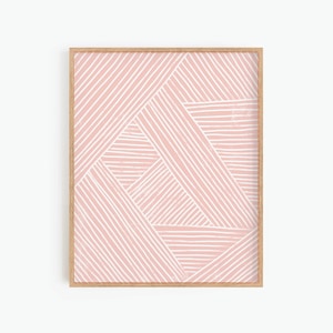 Blush Pink Stripes Print, Geometric Printable Wall Art, Digital Print, Neutral Wall Art, Boho Decor Abstract Art Print Minimalist Print