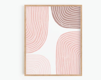 Abstract Art Print, Boho Wall Decor, Blush Pink, Printable Wall Art, Aesthetic Wall Art, Digital Print, Instant Download, Minimalist Print