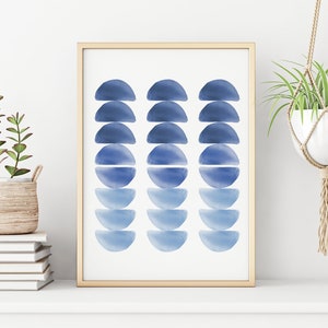 Geometric Printable Wall Art Digital Print Navy Blue Wall Art Abstract Art Print Beach Decor Instant Download Minimalist Print Modern Art