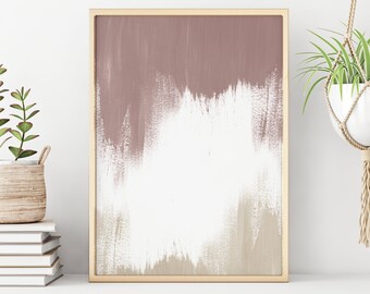 Abstract Art Print, Printable Wall Art, Brush Stokes Print, Neutral Wall Art, Modern Art, Digital Print, Instant Download Art