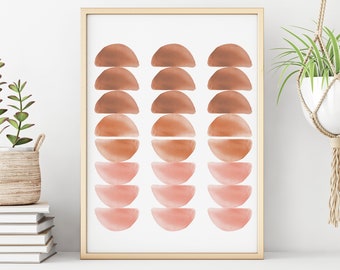 Geometric Printable Wall Art Digital Print Burnt Orange Wall Art Abstract Art Print Boho Decor Instant Download Minimalist Print Modern Art