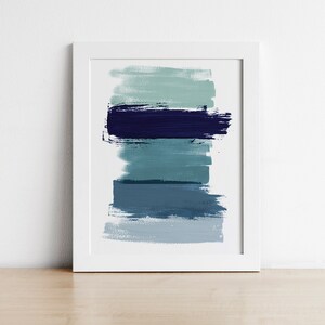 Navy Blue Abstract Printable Wall Art Beach Print | Etsy