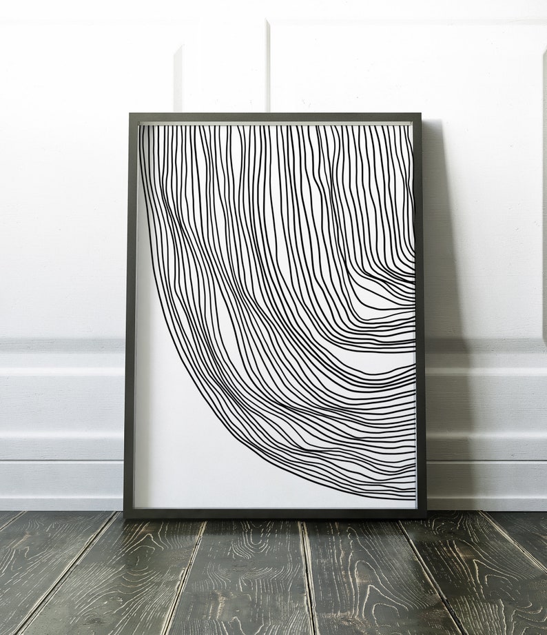 Black and White Geometric Printable Wall Art Digital Print Neutral Wall ...