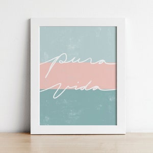 Abstract Landscape, Pura Vida, Printable Wall Art, Set of 3 Prints, Ocean Waves, Boho Beach ...