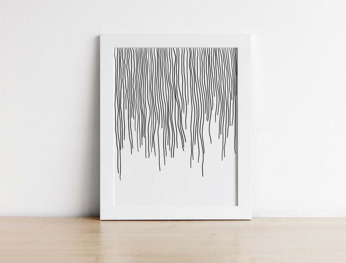 Black and White Geometric Printable Wall Art Digital Print | Etsy