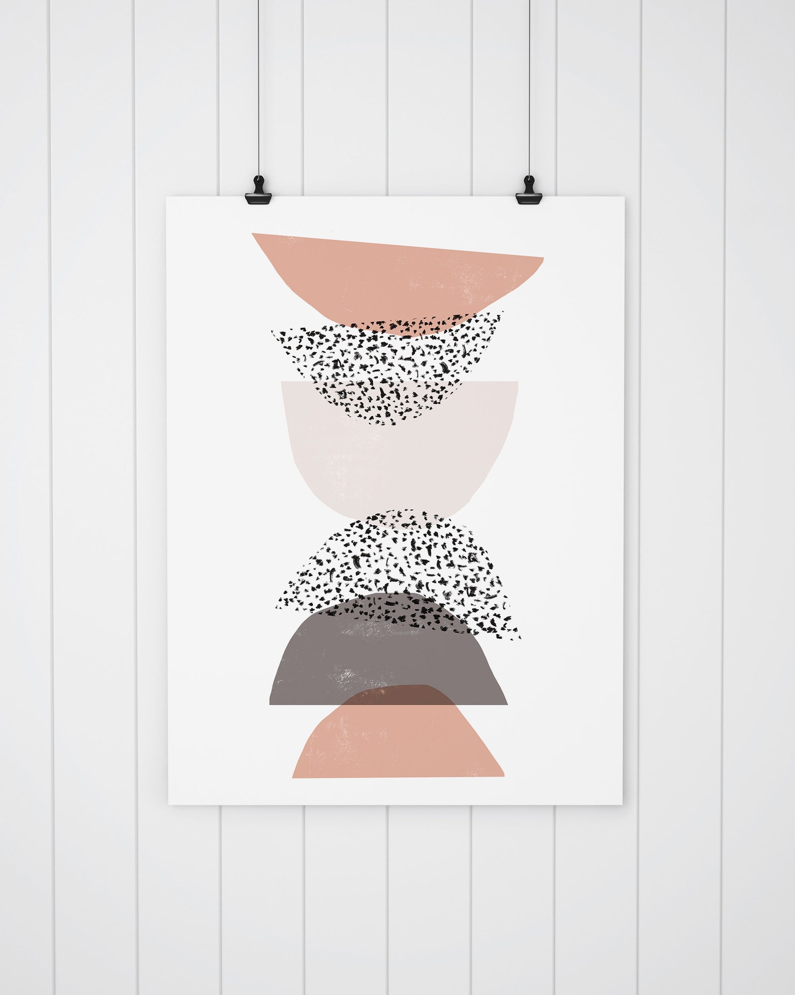 Set of 3 Abstract Art Prints Geometric Printable Wall Art Boho Decor ...