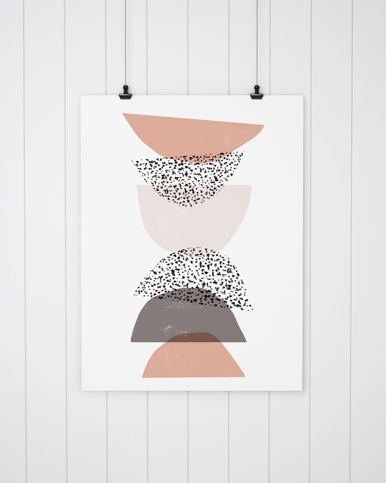 Set of 3 Abstract Art Prints Geometric Printable Wall Art Boho Decor ...