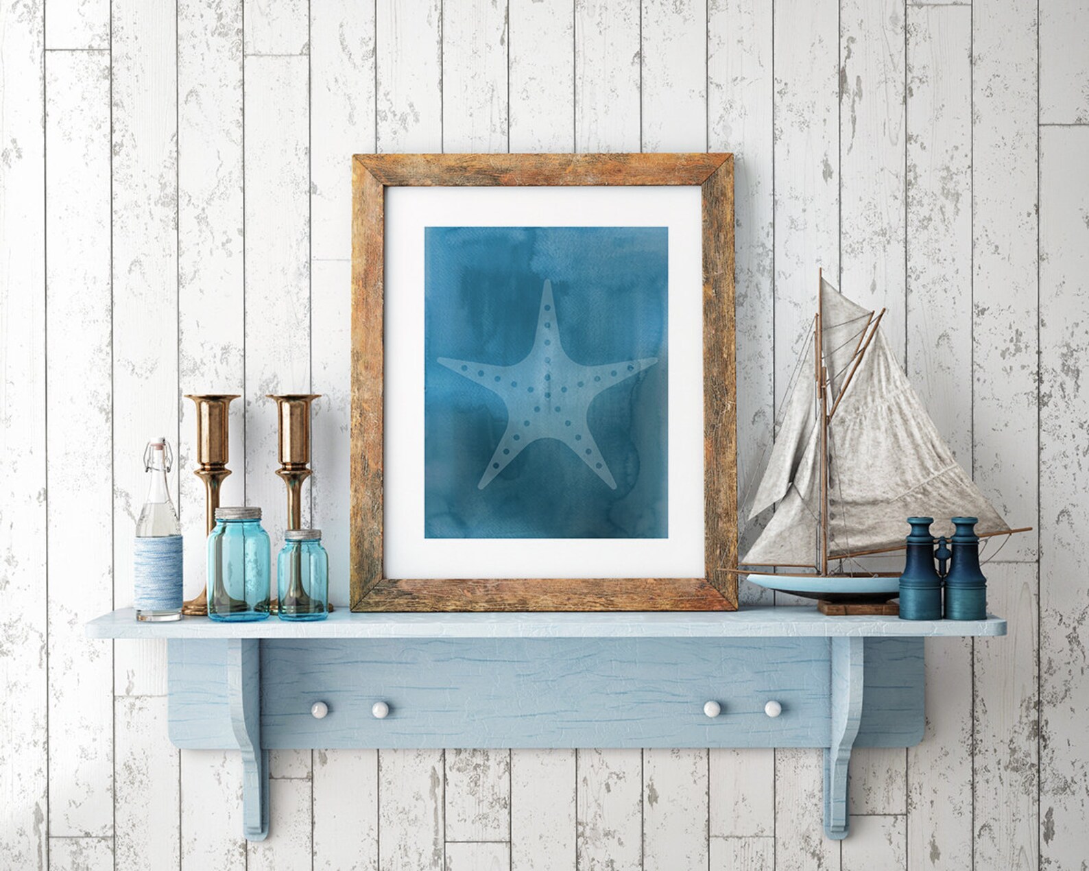 Boho Beach Print Starfish Printable Wall Art Beach Wall - Etsy