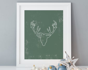 Boho Reindeer Print, Holiday Decor, Christmas Printable Wall Art, Deer Print, Christmas Decorations, Hygee Print, Instant Download Art