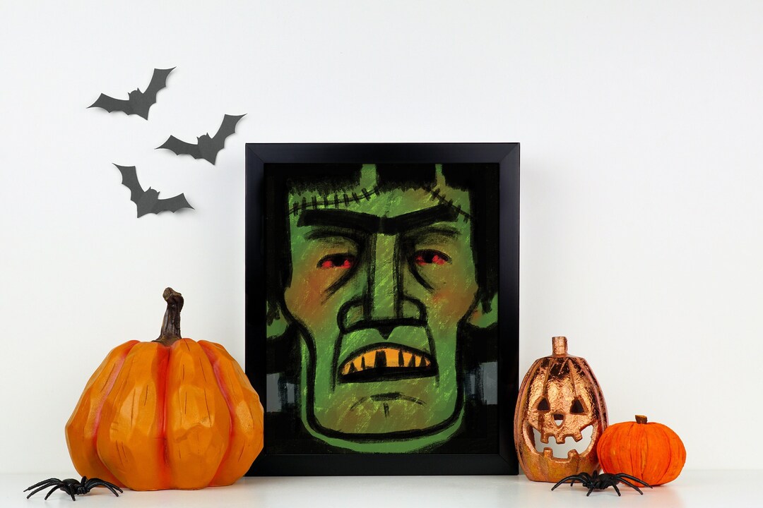Halloween Wall Decor Monster Printable Wall Art Fall Decor Etsy