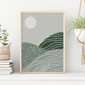 Sage Green Decor, Printable Wall Art, Set of 2 Prints, Boho Rainbow ...