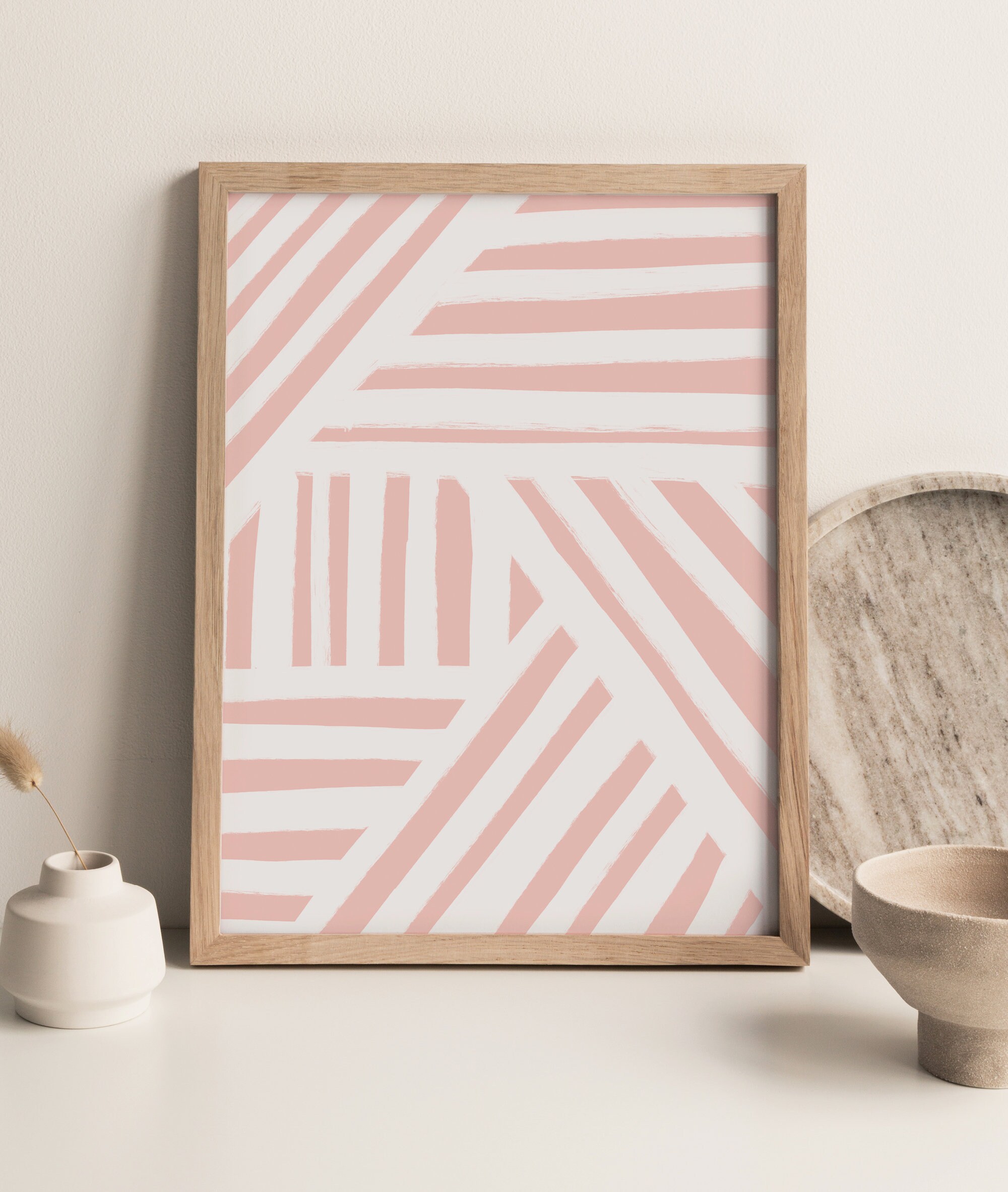 Abstract Art Prints, Blush Pink Printable Wall Art, Set of 2 Prints ...