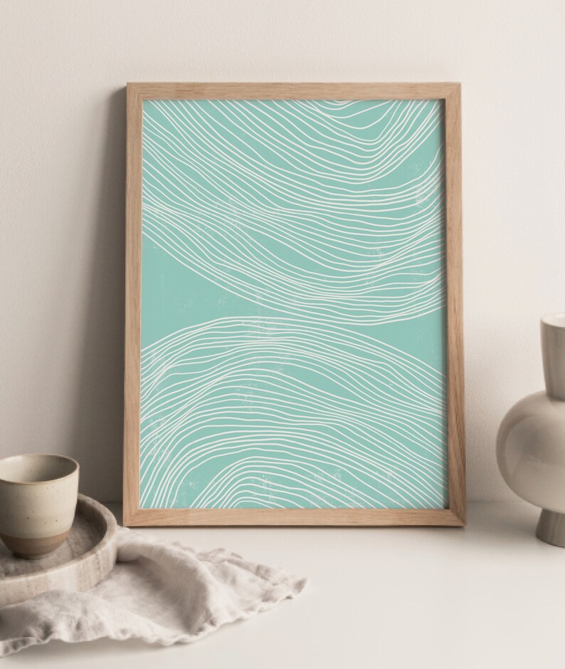 Mint Green, Printable Wall Art, Aesthetic Wall Art, Abstract Art Print ...