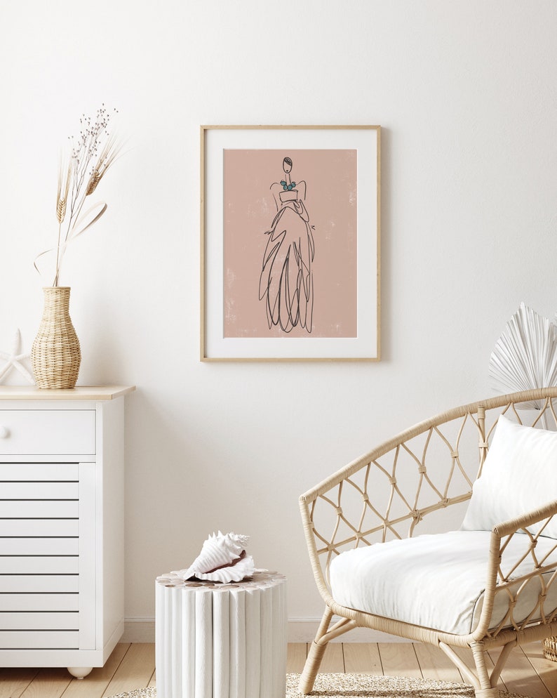 Fashion Illustration Printable Wall Art Boho Wall Decor Line Etsy