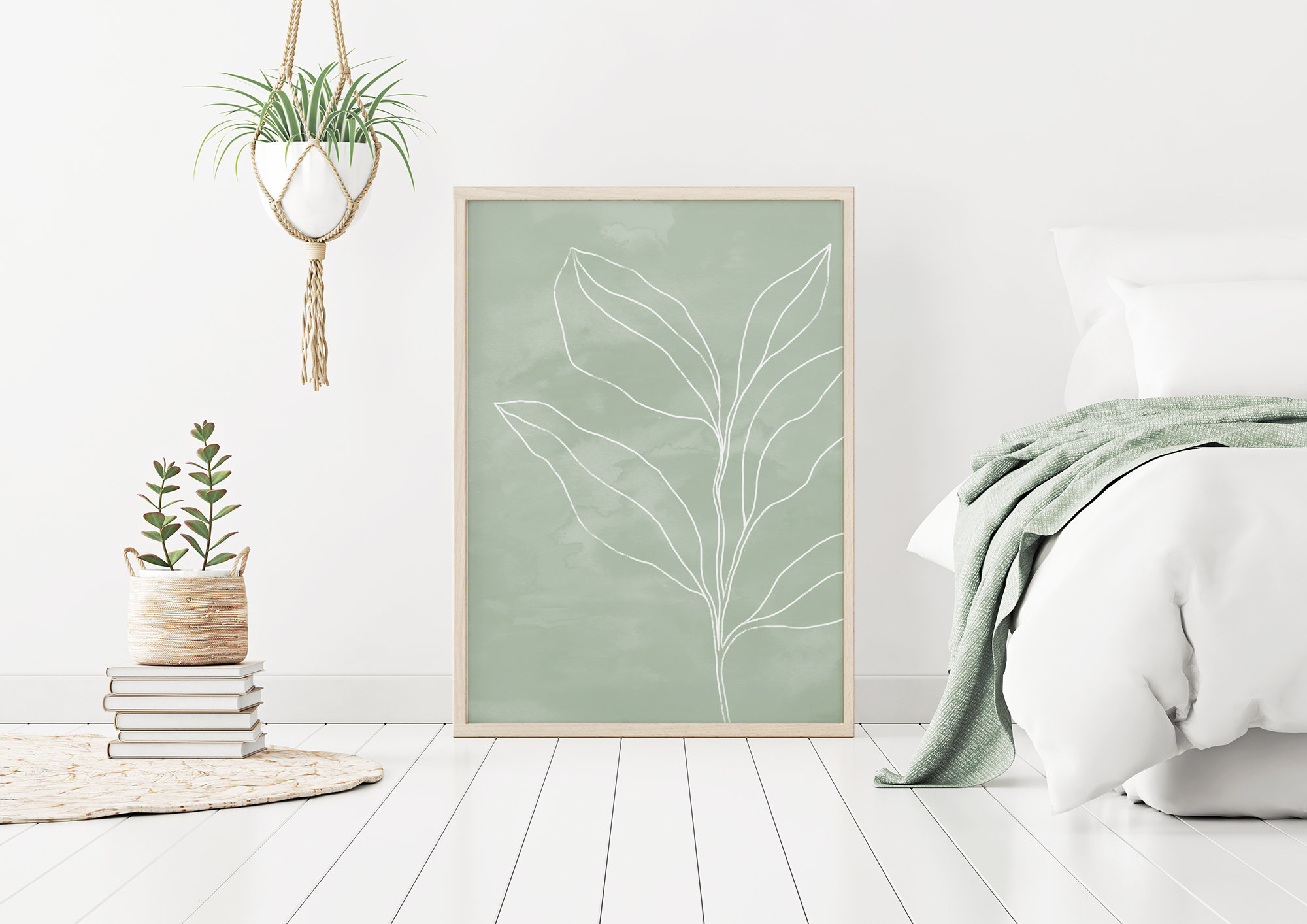 Sage Green Decor Printable Wall Art Botanical Digital Print | Etsy
