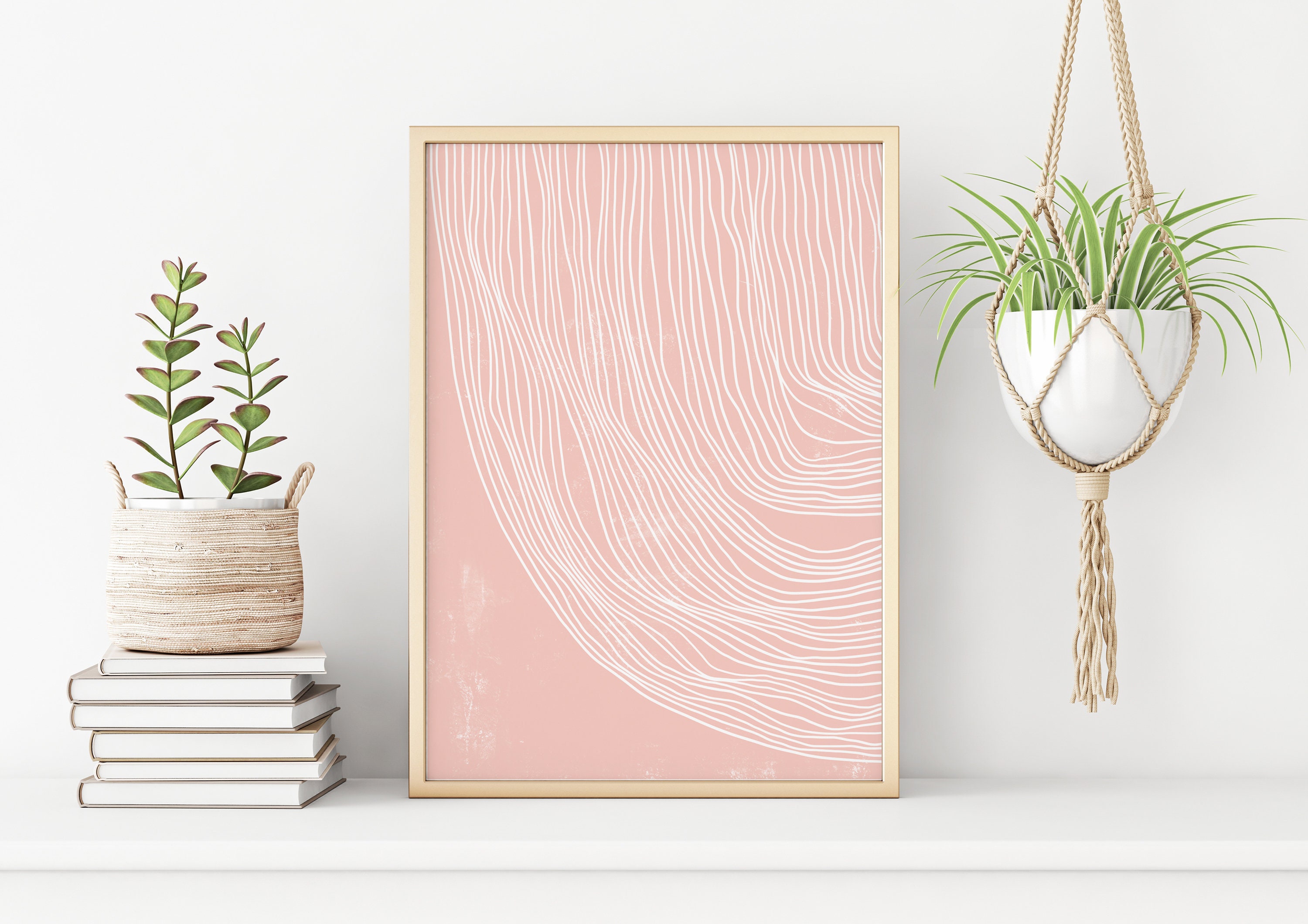 Blush Pink Wall Art Geometric Printable Wall Art Digital Print Boho ...