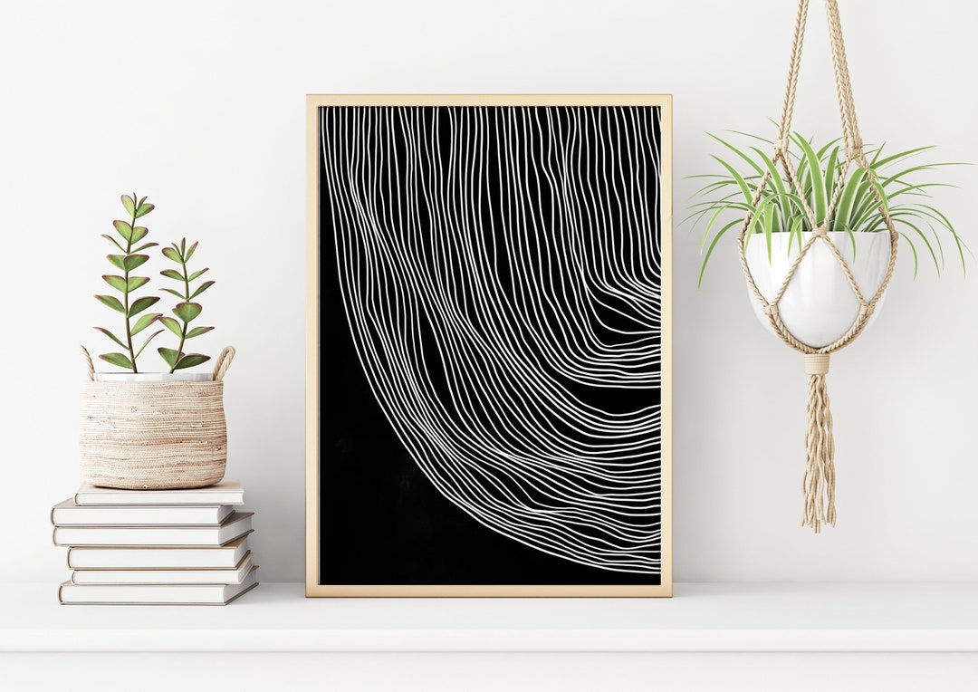 Black and White Geometric Printable Wall Art Digital Print Neutral Wall ...