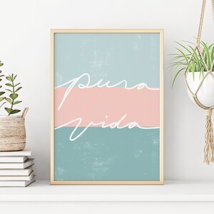 Abstract Landscape, Pura Vida, Printable Wall Art, Set of 3 Prints, Ocean Waves, Boho Beach ...
