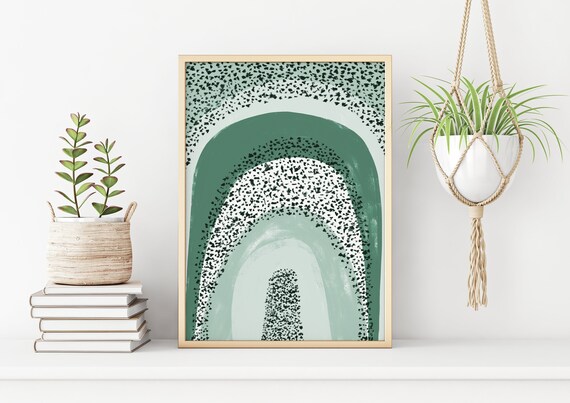 Sage Green Rainbow, Printable Wall Art, Boho Nursery Decor, Abstract Art Print, Instant Download Art, Minimalist Print, Digital Print