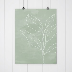 Sage Green Decor, Printable Wall Art, Botanical Digital Print, Boho ...